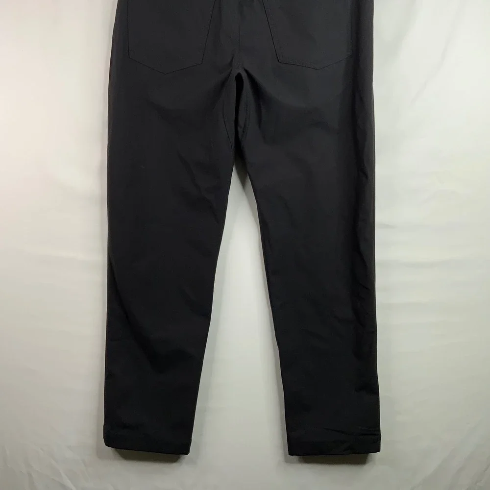 Lululemon Commission Slim Fit Pant 32 Black Warpstreme Five Pocket LM5AQHS